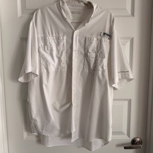 Columbia Men's White Casual Button Down Shirt